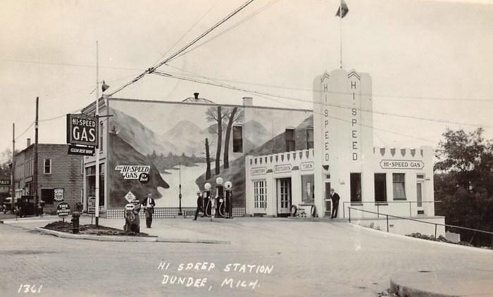 Dundee Michigan Rppc Us Usa Postcard Hi Speed Gas (newer photo)